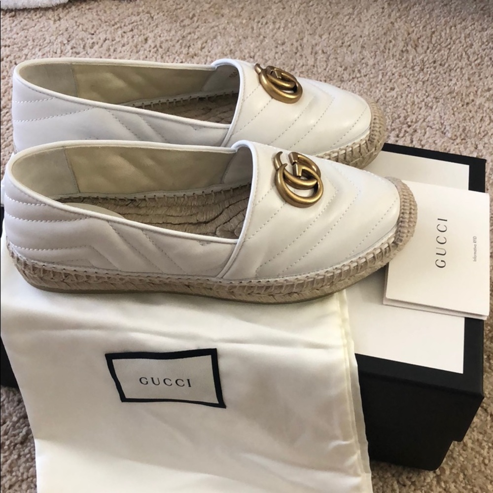 100% Authentic Gucci Espadrille White Size 36.5 - Picture 5 of 7